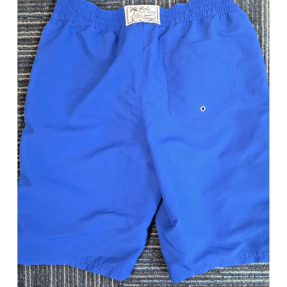 Polo Ralph Lauren Boys Youth Big Pony Swim Trunks L(14-16) Kids Blue Yellow